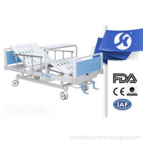 Aluminum Alloy Two Crank Medical Manual Hospital Bed For D